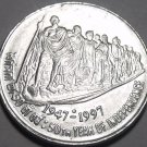 India 1997 50 Paise Unc~50th Year Of Independence~Free Shipping*