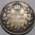 Canada 1917 10 Cents Silver~Free Shipping