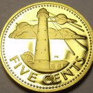 Barbados 1980 5 Cents Rare Proof~2,111 Minted~South Pointe Lighthouse~Free Ship
