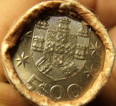 Gem Unc Original Roll (40) Portugal 1982 5 Escudos Coins~Ship~Free Shipping