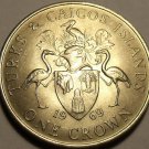Gem Unc Turks & Caicos Islands 1969 Crown~Only 50,000 Minted~Free Shipping