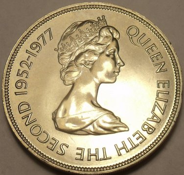 Guernsey 1977 25 Pence Gem Unc~The Queens Silver Jubilee~Free Shipping