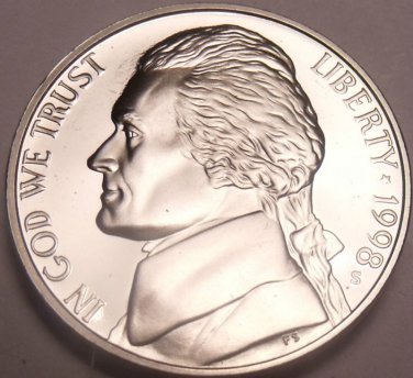 1998-S PROOF<SCARCE DATE PROOF>JEFFERSON NICKEL~FR/SHIP