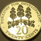 Rare Proof Jamaica 1980 20 Cents~Forestry For Development~2,688 Minted~Mahoe~FS Rare Proof Jamaica 1980 20 Cents~Forestry For Development~2,688 Minted~Mahoe~FS