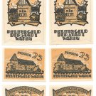 Germany Warin 1922 10-25-50 Pfennig Notgeld Unc Lot Of 6~Excellent~Free Shipping