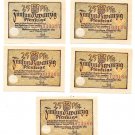 Germany Glashutte 1921 25 Pfennig Notgeld Unc Lot Of 5~Excellent~Free Shipping Germany Glashutte 1921 25 Pfennig Notgeld Unc Lot Of 5~Excellent~Free Shipping