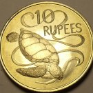 Seychelles 1974 10 Rupees Unc~Green Sea Turtle~Free Shipping