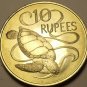 Seychelles 1974 10 Rupees Unc~Green Sea Turtle~Free Shipping