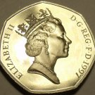 Great Britain 50 Pence, 1997 Cameo Proof~LARGE TYPE~70,000 Minted~Free Shipping
