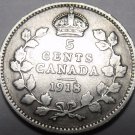 Canada 1918 5 cents Silver~Free Shipping