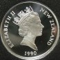 New Zealand 2 Dollars, 1990 Rare Silver Proof~Kotuku, White Heron~10k Minted~F/S
