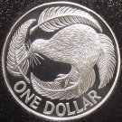 New Zealand Dollar, 1990 Rare Silver Proof~Kiwi Bird~10k Minted~Free Shipping