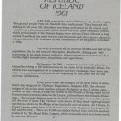 1981 Iceland 5 Coin C.O.A. Document~No Coins~Free Shipping