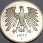 Germany - Federal Republic 5 Mark, 1977-F Proof~51,000 Minted~Free Shipping