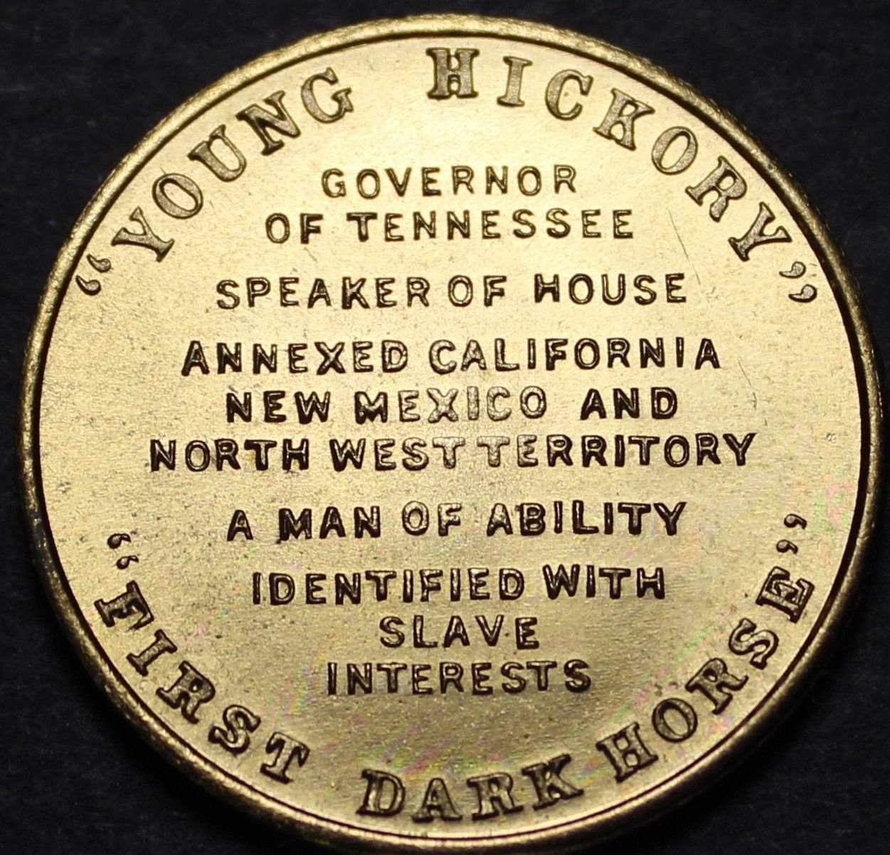 James K. Polk 11th President Bronze MedallionFirst Dark HorseYoung