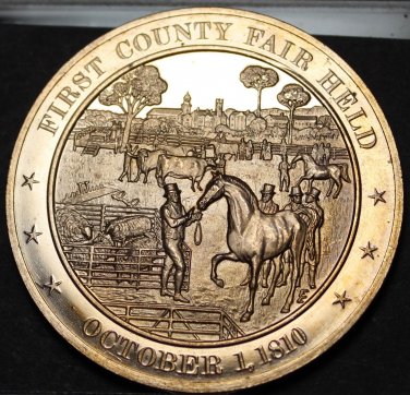 1810 First County Fair Held In America~Franklin Mint Bronze Proof Medallion~Fr/S