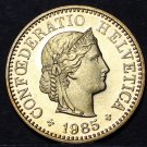 Rare Proof Switzerland 1985 20 Rappen~Only 12,000 Minted~Free Shipping
