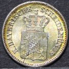 German States Bavaria Kreuzer, 1870 Silver Unc~Gold Toned~Over 145 Years Old~F/S