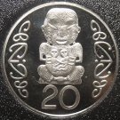 New Zealand 20 Cents, 1990 Rare Proof~10,000 Minted~Pukaki~Free Shipping
