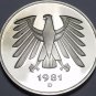 Germany 1981-D 5 Marks Proof~91,000 Minted~Eagle With Wings Spread~Free Shipping