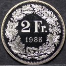 Switzerland 1985 2 Francs Rare Proof~12,000 Minted~Helvetia~Free Shipping