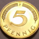 Germany 1977-F 5 Pfennig Proof~Only 51,000 Minted~Minted In Stuttgart~Free Ship Germany 1977-F 5 Pfennig Proof~Only 51,000 Minted~Minted In Stuttgart~Free Ship