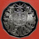 Large Cameo Proof Australia 1990 50 Cents~Kangaroo & Emu~53k Minted~Free Ship