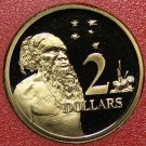 Cameo Proof Australia 1990 2 Dollars~Aboriginal Man ~53,000 Minted~Free Shipping