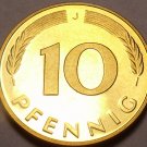 Germany - Federal Republic 10 Pfennig, 1980-J Proof~Only 110,000 Minted~Free Shi