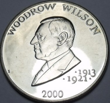 Liberia 5 Dollars 2000 Gem Unc~Woodrow Wilson President 1913-1921~Free Shipping