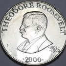 Liberia 5 Dollars 2000 Gem Unc~Theodore Roosevelt President 1901-1909~Free Ship