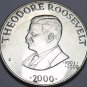 Liberia 5 Dollars 2000 Gem Unc~Theodore Roosevelt President 1901-1909~Free Ship