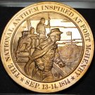 1814 National Anthem Inspired At Fort McHenry~Franklin Mint Bronze Proof~Fr/Ship