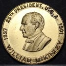 William McKinley 25th President Bronze Medallion~Little Mack~Assassinated~Fr/Shi