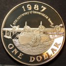 Bermuda Dollar, 1987, 50th Anniversary of Commercial Aviation~SILVER PROOF~FR/Sh