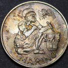 San Marino 500 Lire, 1975 Silver Unc~Golden Toning~Ancient Stonecutter~Free Ship