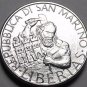 San Marino 50 Lire 1994 Gem Unc~Stone Cutter Holding Hammer And Chiesel~Rare~FS