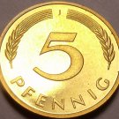 Germany 1977-J 5 Pfennig Proof~Only 43,000 Minted~Minted In Hamburg~Free Ship