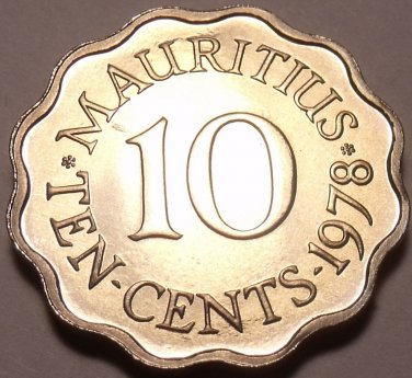 Mauritius 10 Cents, 1978 Gem Proof~RARE~9,268 Minted~Free Shipping
