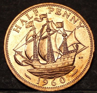 Great Britain Half Penny. 1960, Free Shipping*