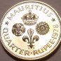 Mauritius One Quarter Rupee, 1978 Gem Proof~RARE~9,268 Minted~Free Shipping