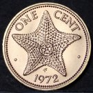 Bahamas Cent, 1972 Gem Unc~Starfish~Free Shipping