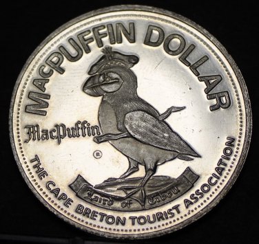 Cape Breton MacPuffin Dollar Canada Trade Token 1975~UNC~Free Shipping