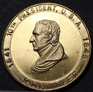 John Tyler 10th President Bronze Medallion~Accidential President~Annexed Texas~