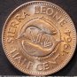 Sierra Leone 1/2 Cent, 1964 Gem Unc~Only Year~Double Fish~600k Minted~Free Ship