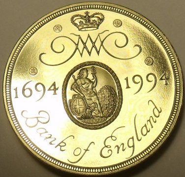 Great Britain 2 Pounds, 1994, 300th Anniversary - Bank of England~Proof~Free Shi