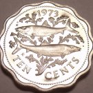 Bahamas 10 Cents, 1973 Rare Proof~Bone Fish~35,000 Minted~Scalloped~Free Ship
