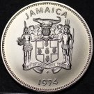 Jamaica 10 Cents, 1974 Gem Unc~RARE~Butterfly in Sprigs~Only 22,000 Minted~F/S