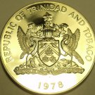 Trinidad & Tobago 25 Cents, 1978 Rare Proof~24k Minted~Chaconia~Free Shipping