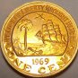 Liberia Cent, 1969 RARE Proof~Elephant Coin~5,058 Minted~Free Shipping